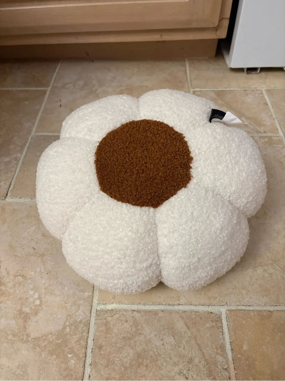 Like New White Pumpkin Pillow 12” White Brown OS